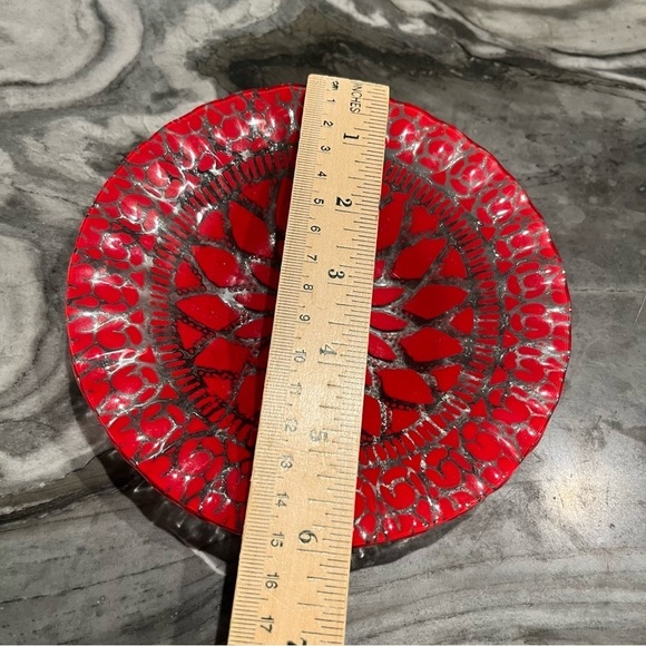 Sydenstricker Red Fused Glass 6” Trinket Dish - Picture 9 of 10